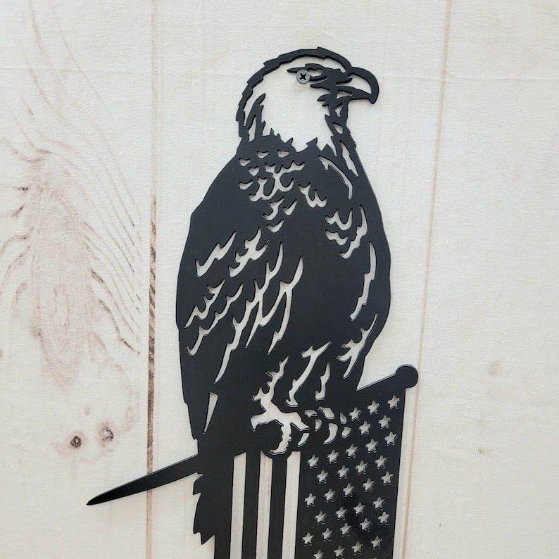 Metal Eagle Flag Tree Stake
