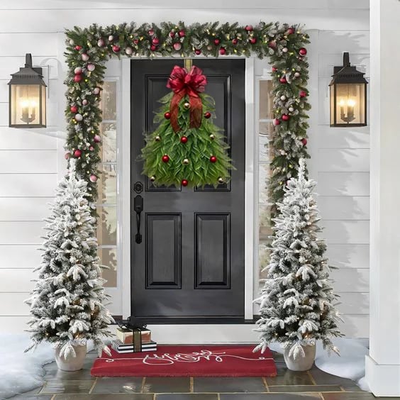 🎄🎅Christmas Presale - 49%Handmade Christmas Tree Wreath for Front Door