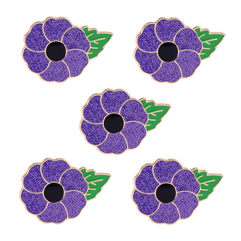 Limited Edition Remembrance Day Purple Poppy Badge