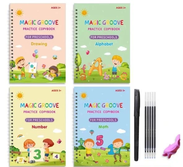 🌈🔥Magical Handwriting Reusable Book (1set of 4 books)📚