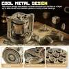 🔥Golden Metal Polyhedral Dice Set Toy of 7 with Spinning, Wheel Cylinder Container Metal Dice Set for DND,Cyberpunk Style Dice,Warhammer 40K,Sci-Fi,Adventure,or Mystery Theme Tabletop Games