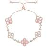 Lucky Clover Adjustable Bracelet - Sparkling Crystal & Zircon Floral Links
