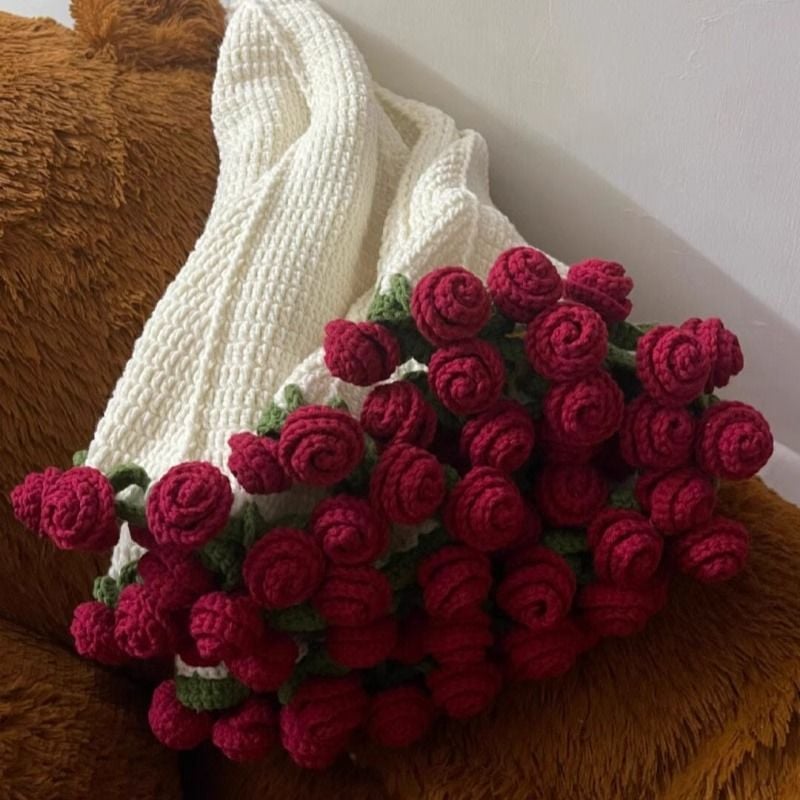 💥LAST DAY SALE 50% OFF💥Hand-Knitted Rose Blanket DIY Kit⚡️Buy 2 Free Shipping