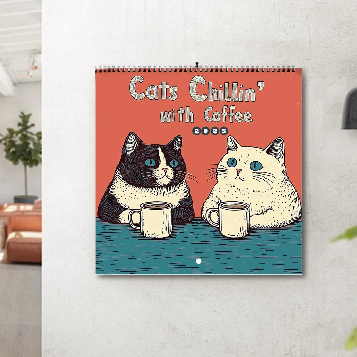 📅Year-end Promotion 50% Off🐈2025 Cat Calendar - Cats Chillin' With Coffee