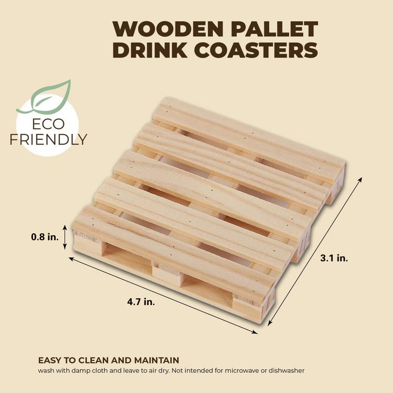 (🔥New Year Sale- 49% OFF) Mini Wooden Pallet Coaster- Buy 6 Free Shipping
