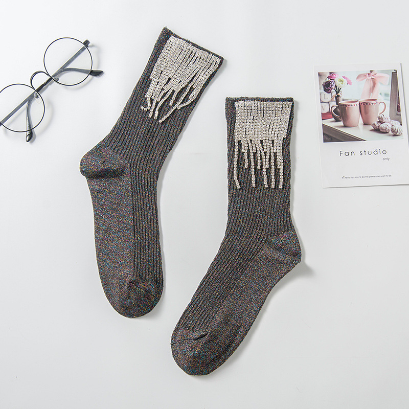 Womens Vintage Sock Boots With Tassels