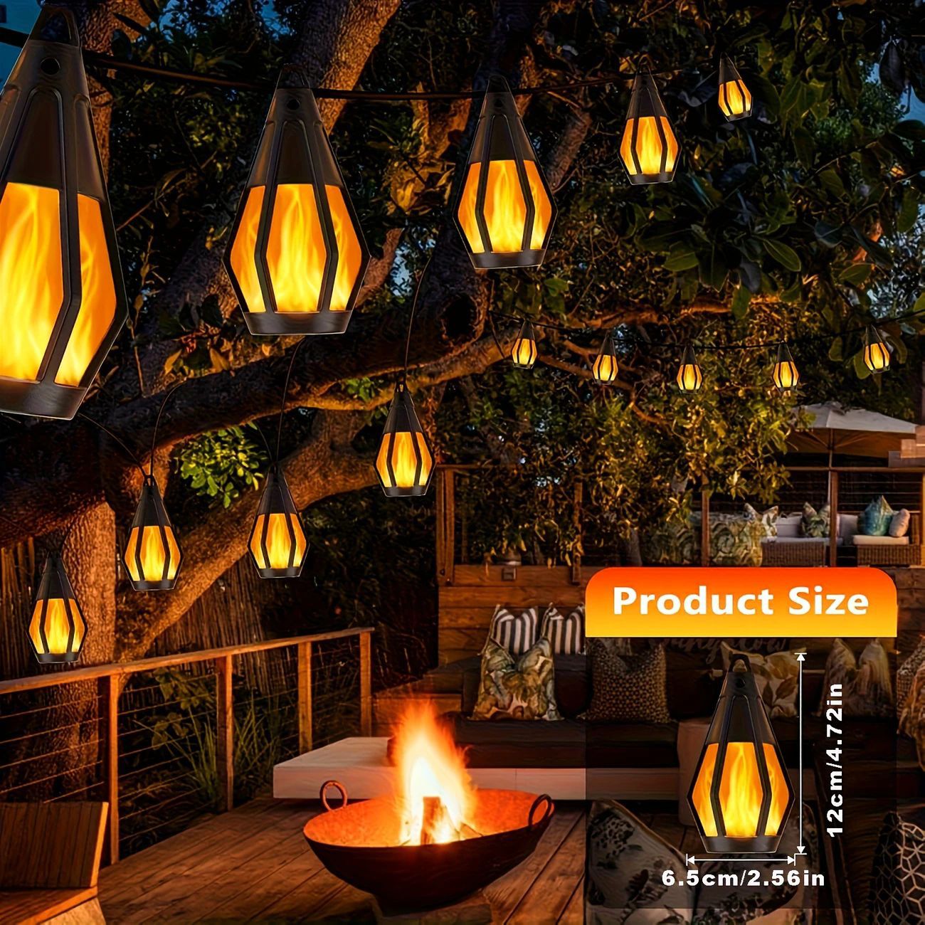 ⏰LAST DAY SALE 50% OFF💥Solar Waterproof Flame Light String