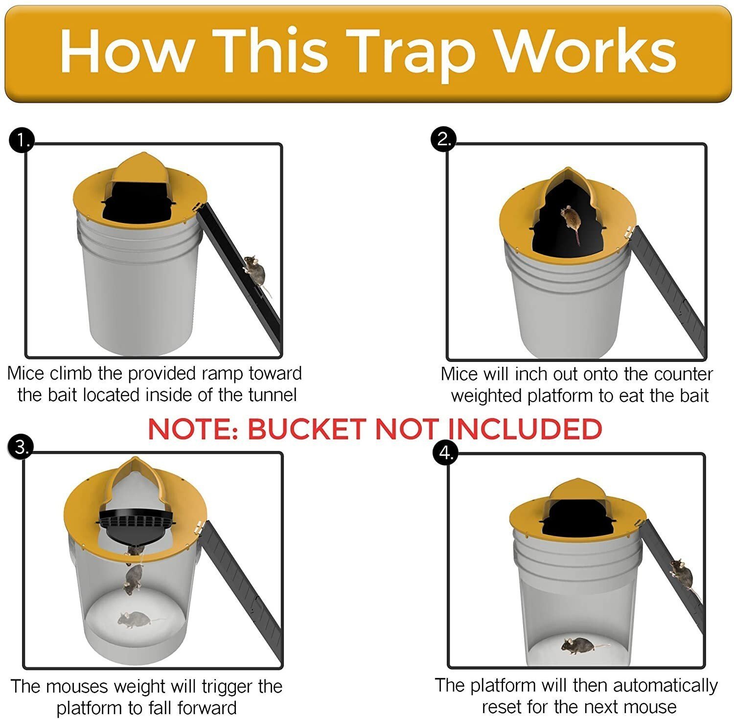 Latest Enhanced Version Bucket Lid Mouse Trap