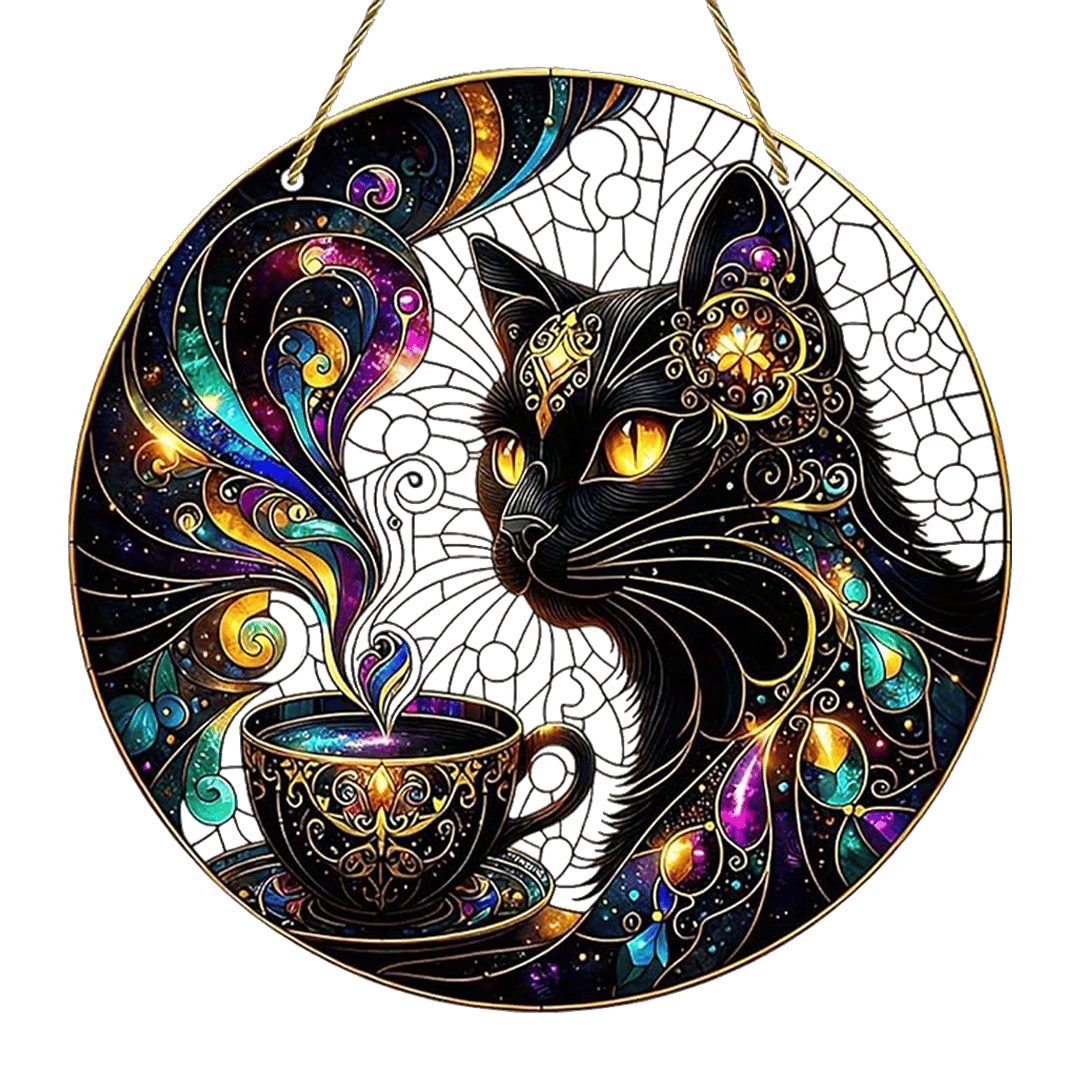 🐱🔮Magical Cat Suncatcher Ornament