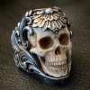 Last day 49% OFF💀Vintage Polish Floral Armor Antler Skull Ring