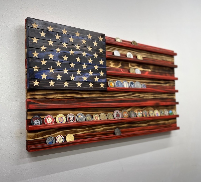 US Flag Challenge Coin Display