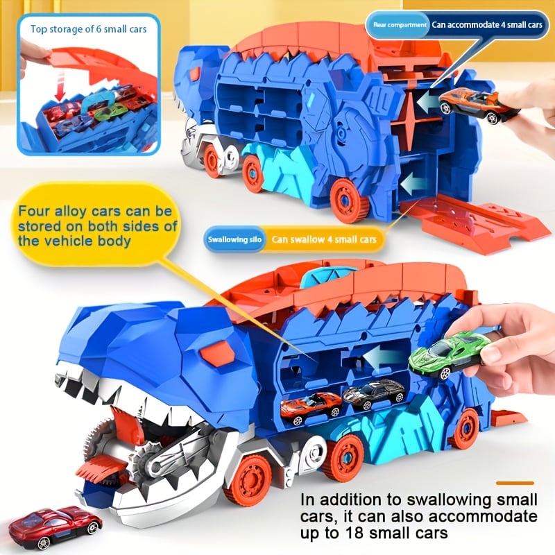 🔥Free Shipping🔥Transport Dinosaur Truck with Foldable Sliding