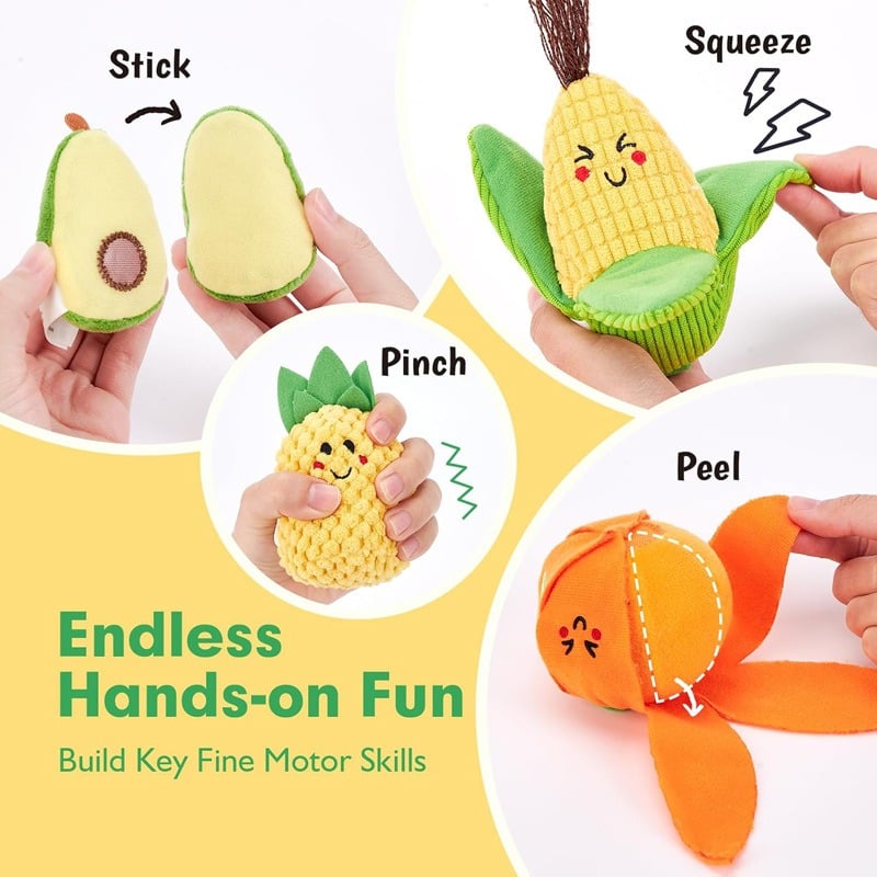 🎁TikTok Last Day Sale - 70% OFF👶Baby Sensory Toys – 16 PCS  First Fruit & Vegetable Set🍓