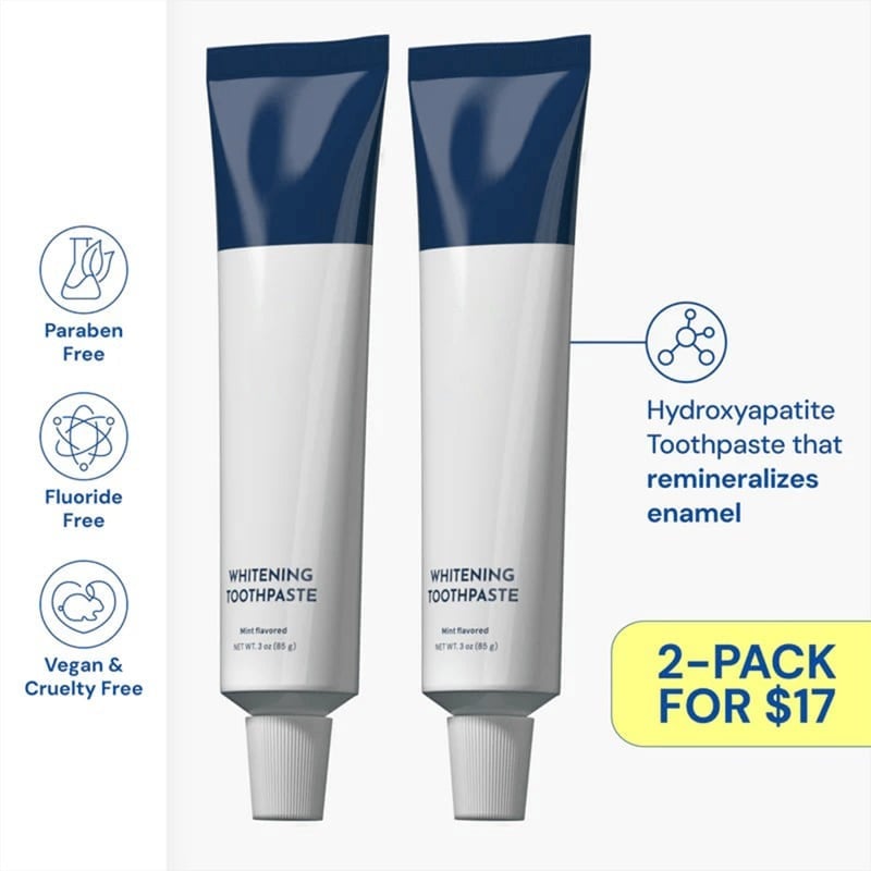 🦷Fluoride-Free Hydroxyapatite Teeth Whitening Toothpaste with Coconut Oil & Xylitol❄️