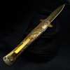⏰FREE SHIPPING NOW🔥🌹Vintage Luxury Gold Rose Design Spring Assisted Open EDC Blade Folding Survival Pocket Knife