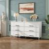 WLIVE Wide Fabric Dresser, 6 Drawer Dresser TV Stand for 60