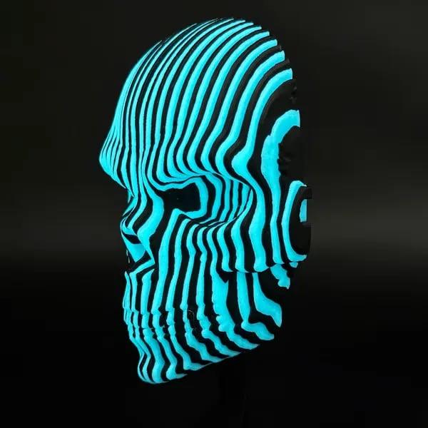 🎁Last Day Sale - 70% OFF🎉Halloween Decor-3D Printed Luminous Quantum Skull , Glow in The Dark Quantum Skeleton Head