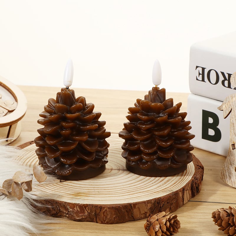 🎅2024 Christmas Promos🔥Flameless Pinecone Candles Battery Operated