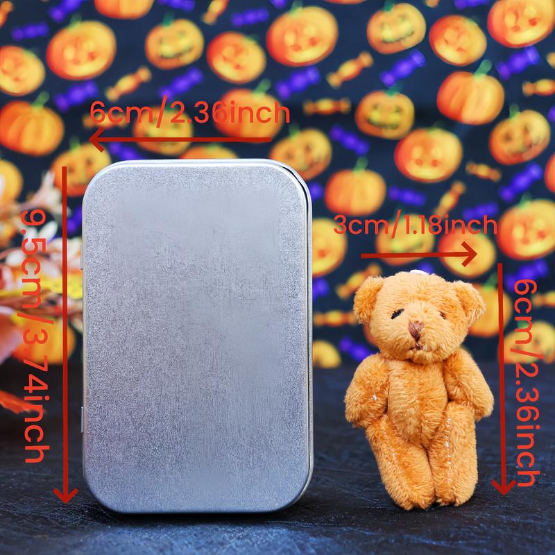 🎃🧸Cute Halloween Teddy Bear in a Box with wizard hat, Blanket, Broom, Pumpkin & Cat🌟👻