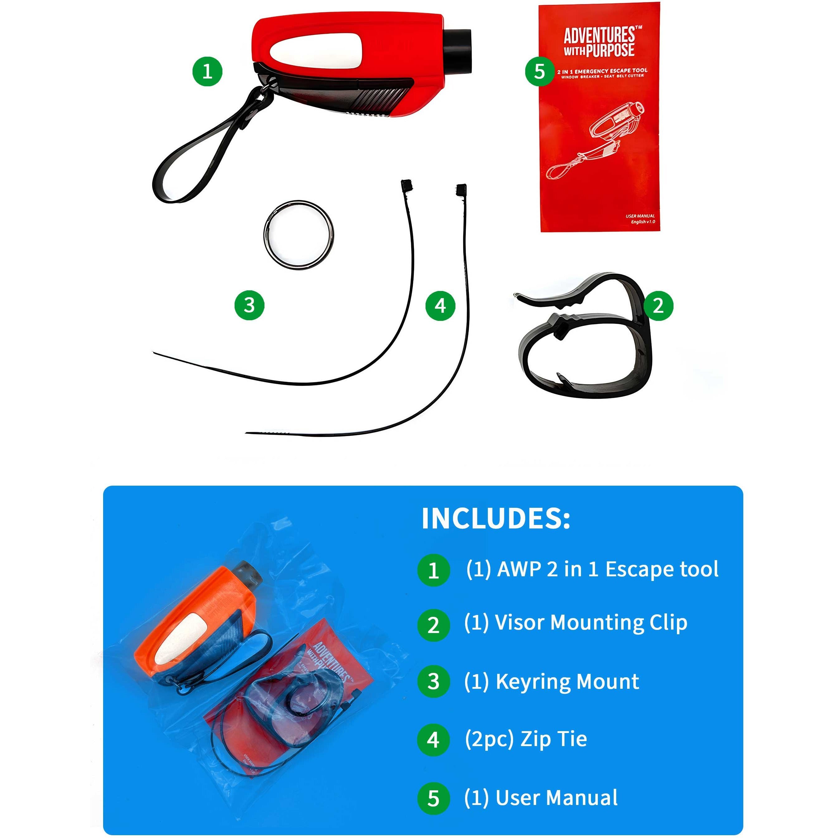 🔥Last Day Promotion 70% OFF🔥2-in-1 Emergency Window Breaker & Seatbelt Cutter