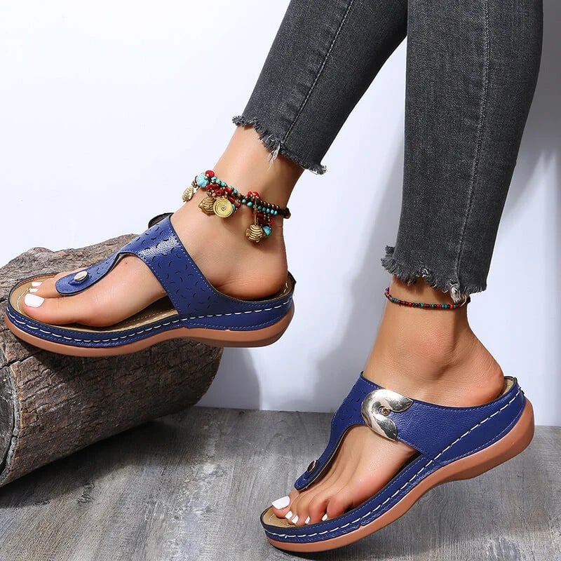 🔥Last Day 50% OFF🔥 - Roman style leather wedge shoes for women