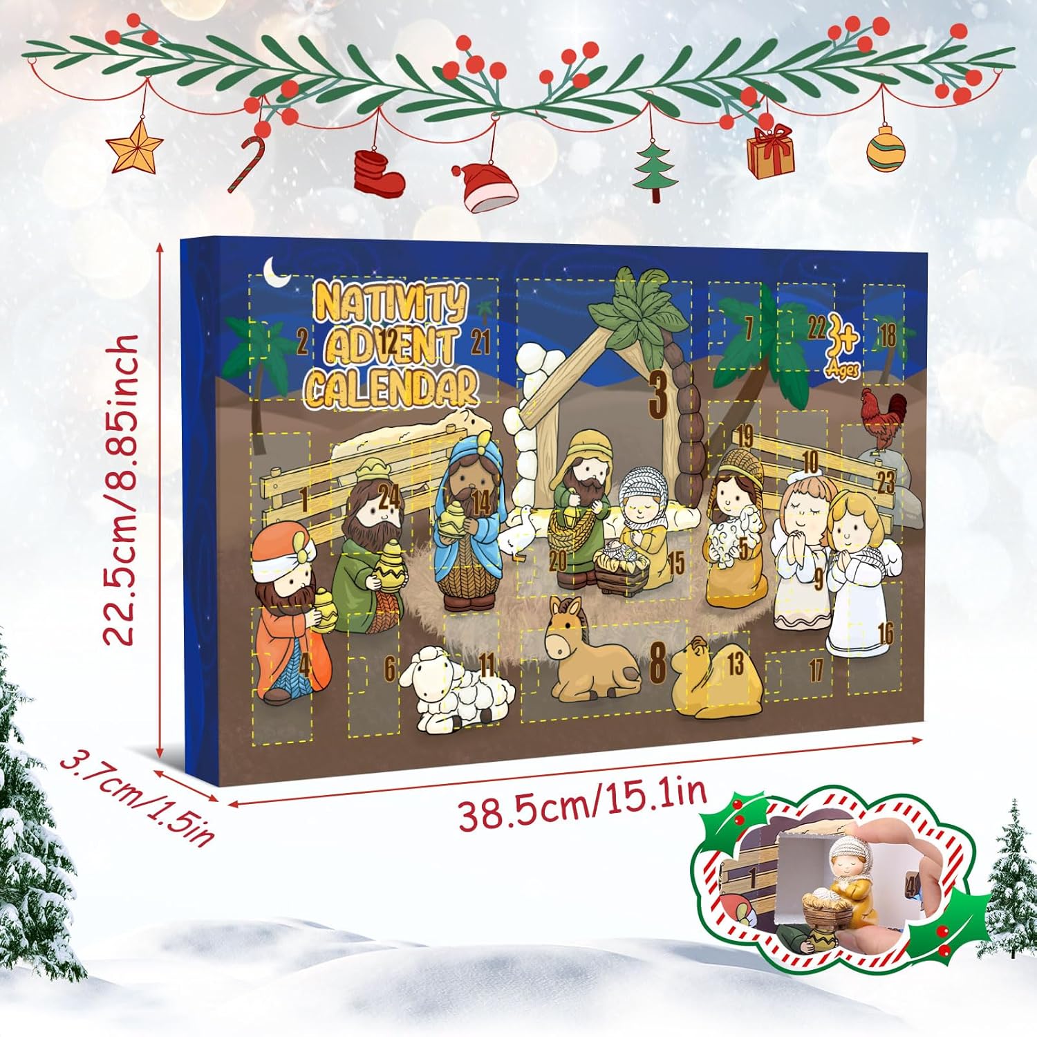 Nativity Advent Calendar - 24 Days of Christmas Nativity Scene Set