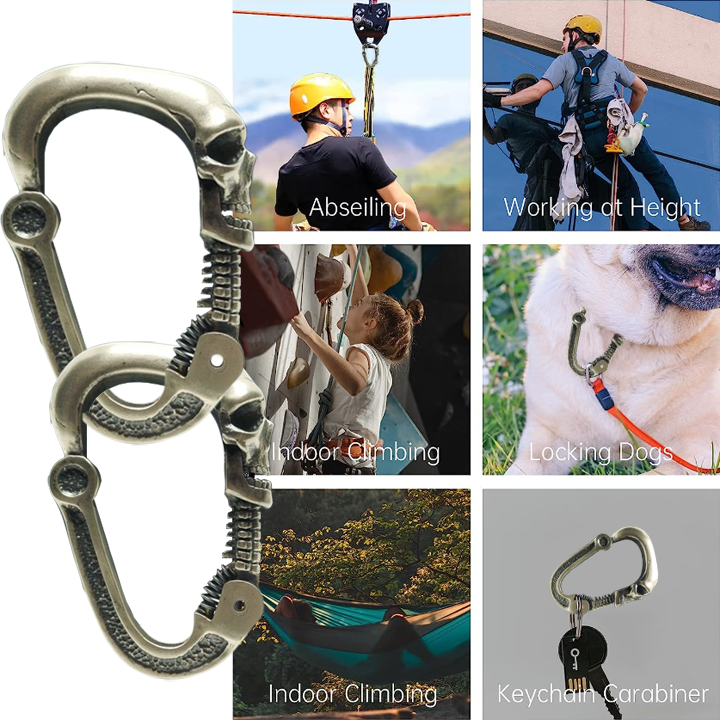 Novel Skull Carabiner with Articulated Cervical Column Clasp