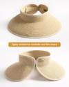 FURTALK Sun Visor Hats for Women Wide Brim Straw Roll-Up Ponytail Summer Beach Hat UV UPF Packable Foldable Travel