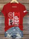 Women's Retro No Kings Nope Protest Print Short Sleeve T-Shirt