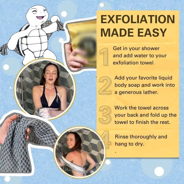 🔥Last Day Promotion 70% OFF🔥Exfoliating Antibacterial Shower Towel⚡Buy 1 Get 3 Free