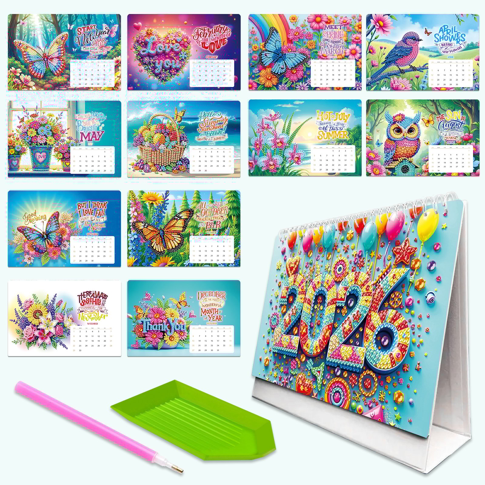 🔥Last Day Promotion 50% OFF🔥2026 DIY Special Shape Desktop Diamond Standing Calendar