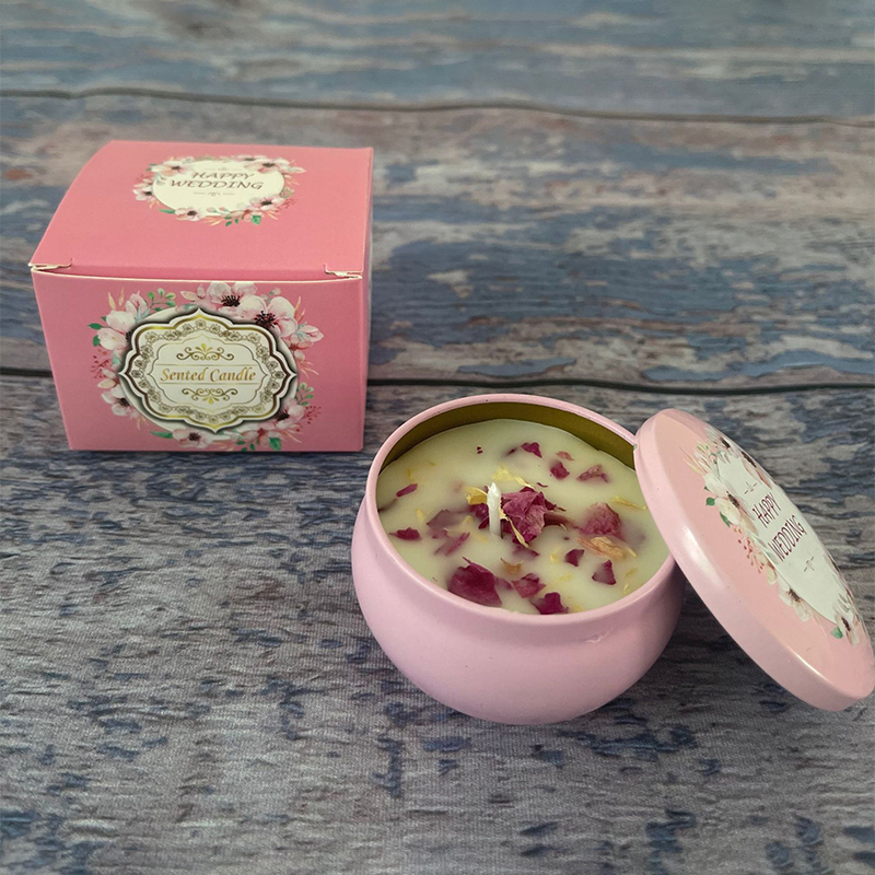 Natural Soy Wax Aromatherapy Candles With Dried Flowers