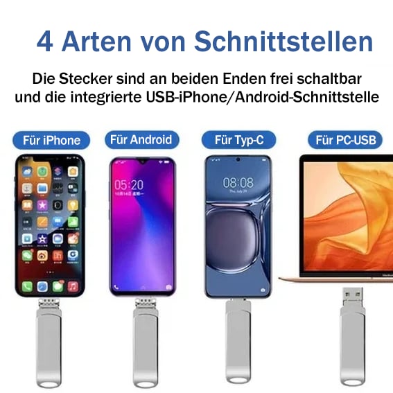 🔥Heißer Verkauf-49% Rabatt - [Multifunktional] Vier-in-Eins-Flash-Laufwerk für Mobiltelefone mit großer Kapazität