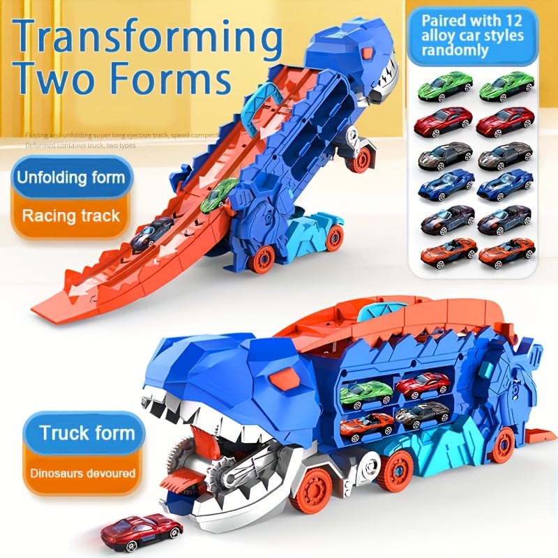 🔥Free Shipping🔥Transport Dinosaur Truck with Foldable Sliding