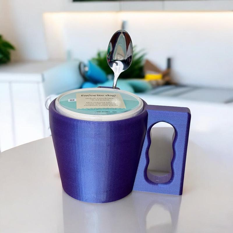🔥Last Day: 50% Off! 🔥 Ice Cream Pint Holder with Spoon Slot