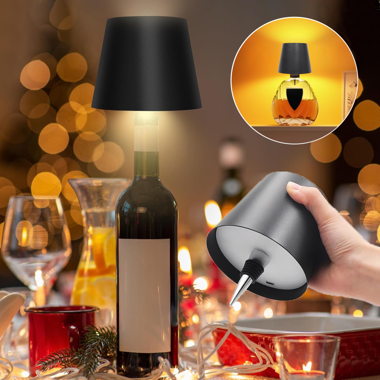 🎅Christmas Promotion 48% OFF-🎁-Touch Control Wireless Bottle Lamp