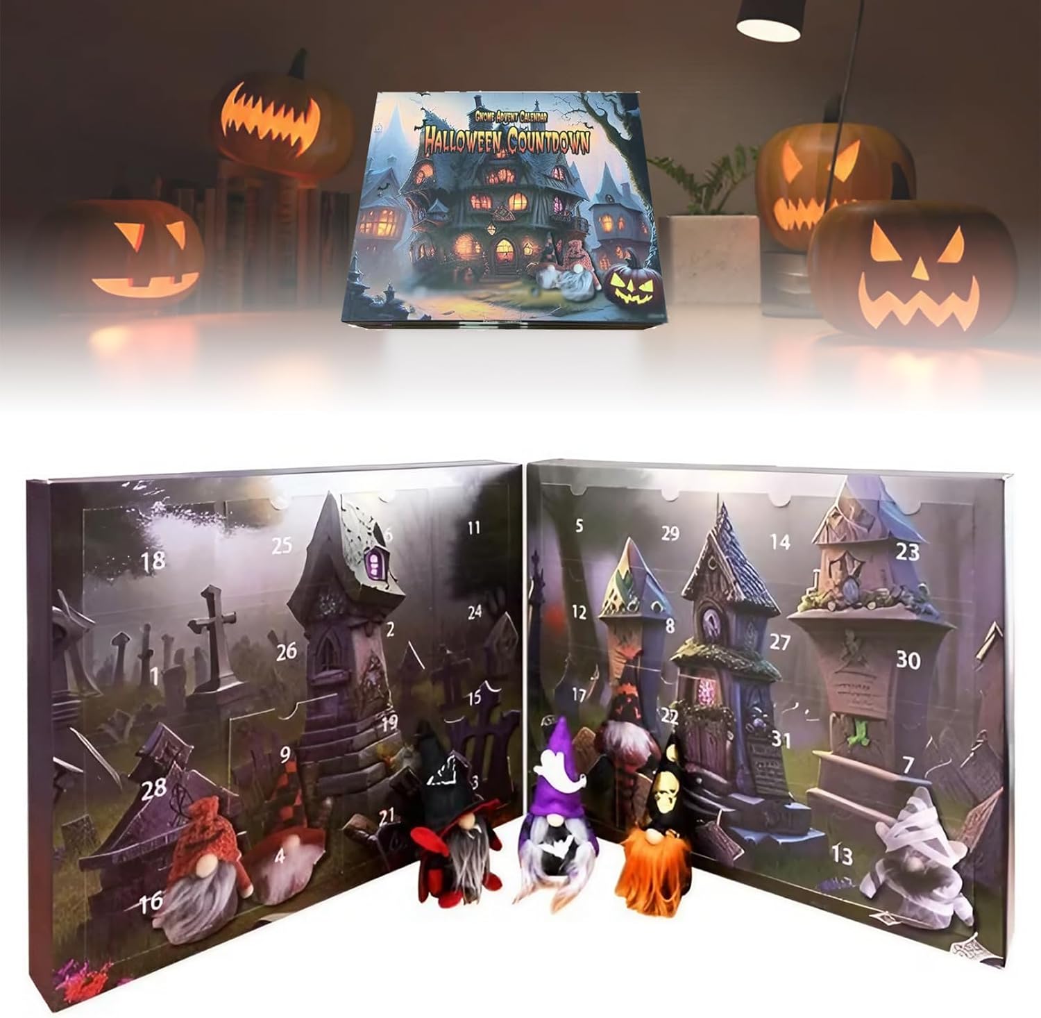 🎃Early Halloween Sale👻2024 Halloween Gnome Advent Calendar