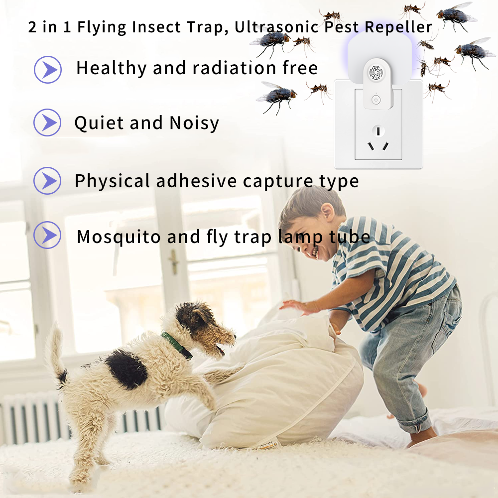 (🔥Last Day Promotion - 80% OFF） 2-in-1 Flying Insect Trap Ultrasonic Insect Repellent 【Buy 2  Save 10% off🔥＆get free shipping】