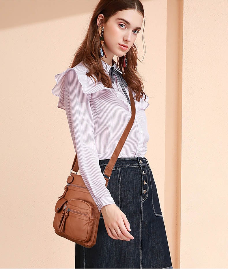 Christmas Hot Sale 48% OFF - Multi-Pocket Crossbody Bag Soft Leather Shoulder Purse Bag - Buy 2 get 10% OFF&Free Shipping