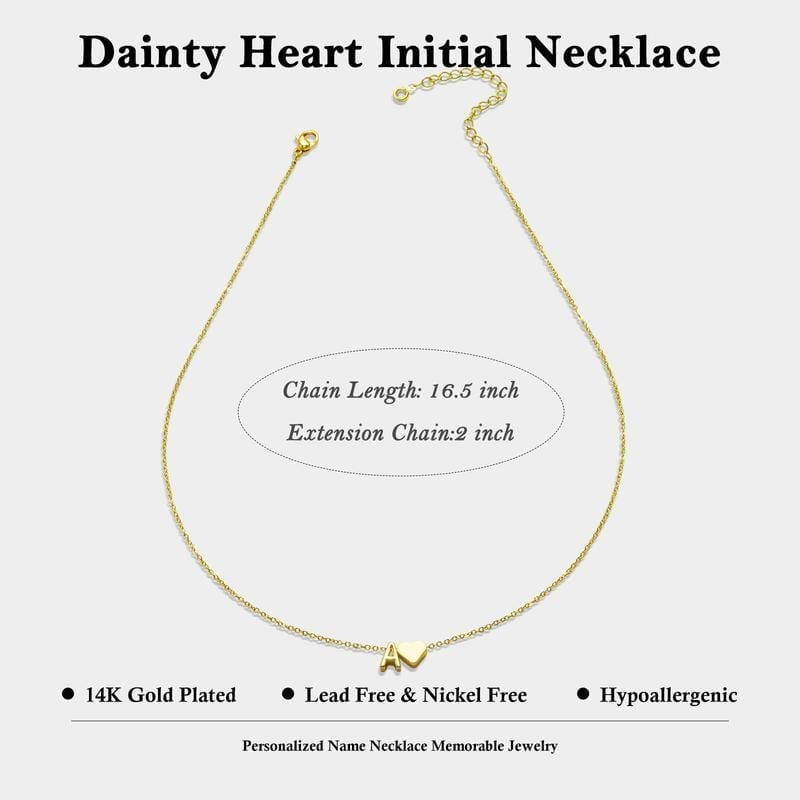 🔥Last Day Promotion 50% OFF🔥Tiny Initial Necklaces Golden Heart Letter A-Z