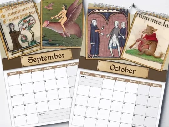 🔥This Week's Special Offer 49% OFF - 2025 New Medieval Dick Pics Calendar