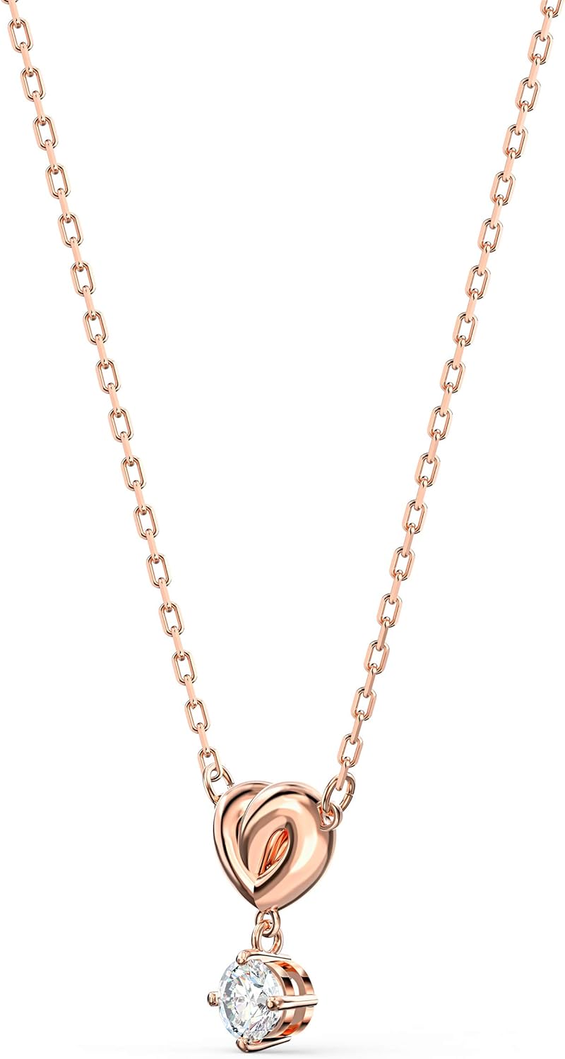 SWAROVSKI Lifelong Heart Necklace, Earrings, and Bracelet Crystal Jewelry Collection, Rose Gold & Rhodium Tone Finish