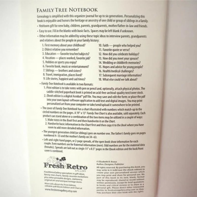 🎁 2025 Family Tree Notebook - Memories Of Ancestors