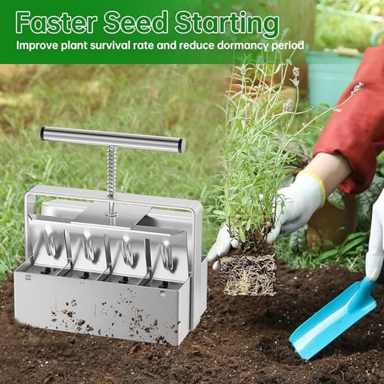 🔥Last Day Promotion 70% OFF🔥Cell Soil Block Maker with 3 Kinds Seed Pins