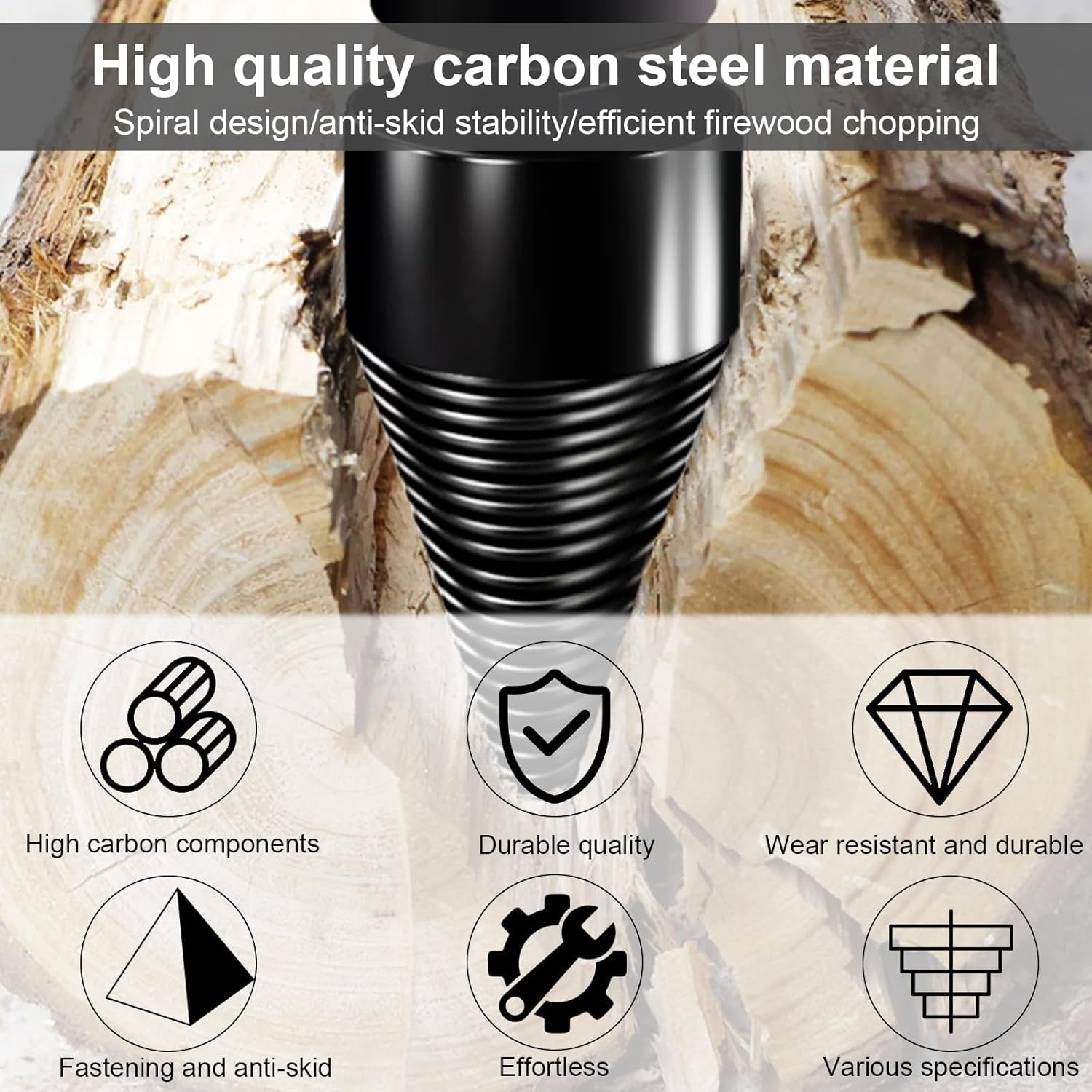 🎁TikTok Last Day Sale - 70% OFF🔥Wood Splitter Drill Bit with 3 Drilling Handles