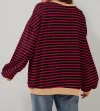 🔥 Women Oversized Striped Color Block Long Sleeve -Buy 2 Free Shipping