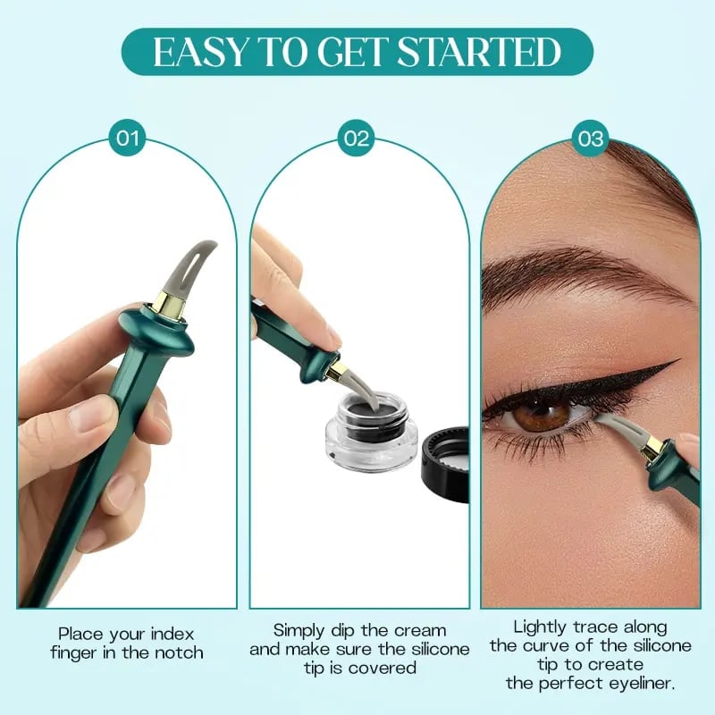 🎁TikTok Last Day Sale - 70% OFF🎉 Silicone Eye Liner Tool with Eyeliner Cream