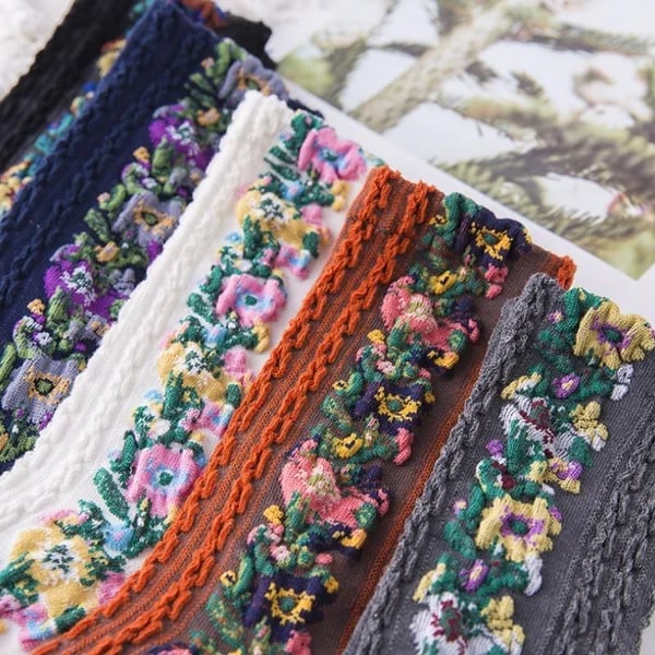 Vintage Embroidered Floral Socks⭐Buy 5 20% OFF