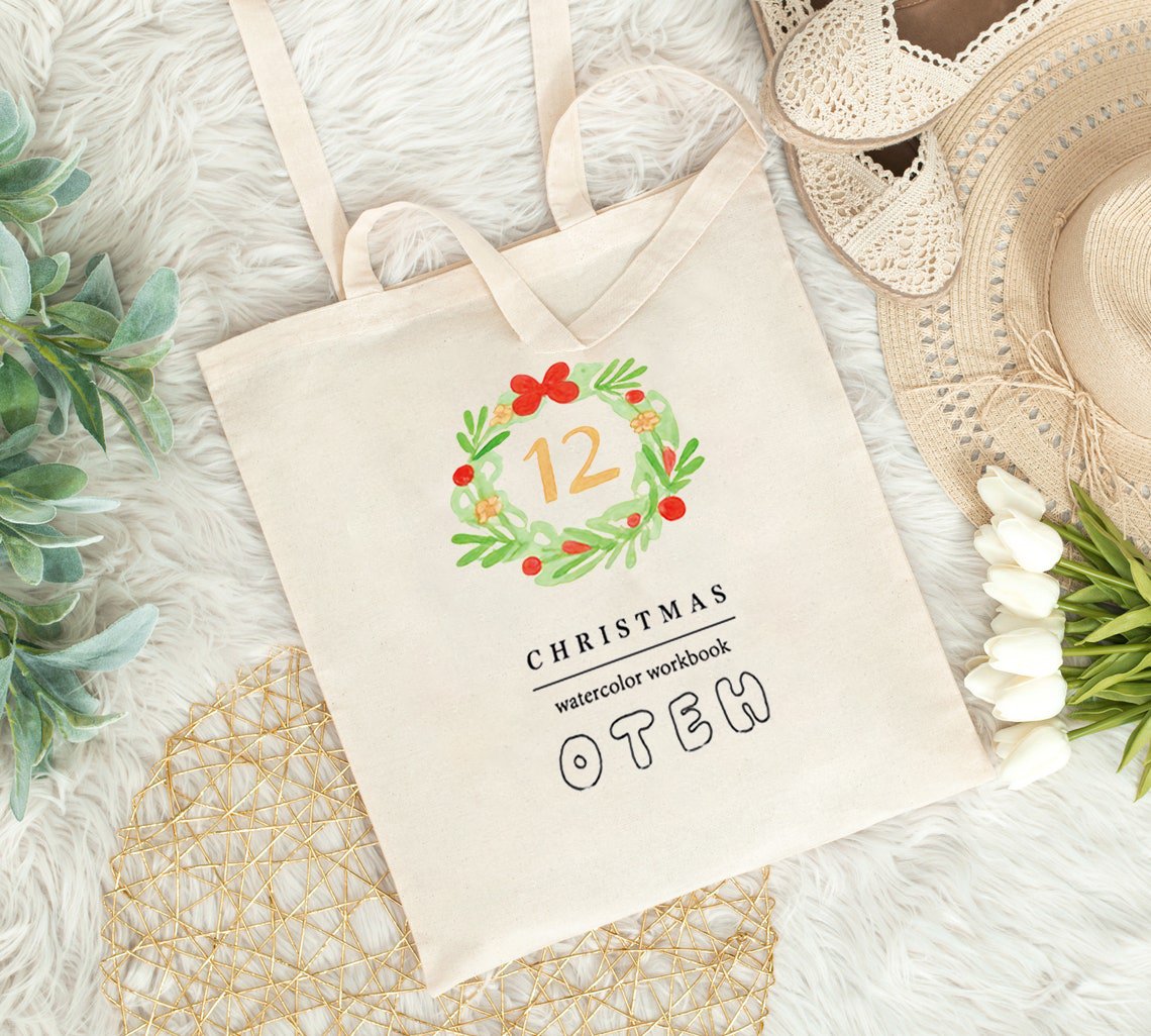 𝙊𝙏𝙀𝙃® Watercolor Canvas bag-2025 Christmas