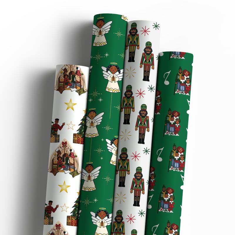 🔥This Week's Special Offer 50% OFF🎅🏾🤶🏾Home for the Holidays Black Santa Wrapping paper